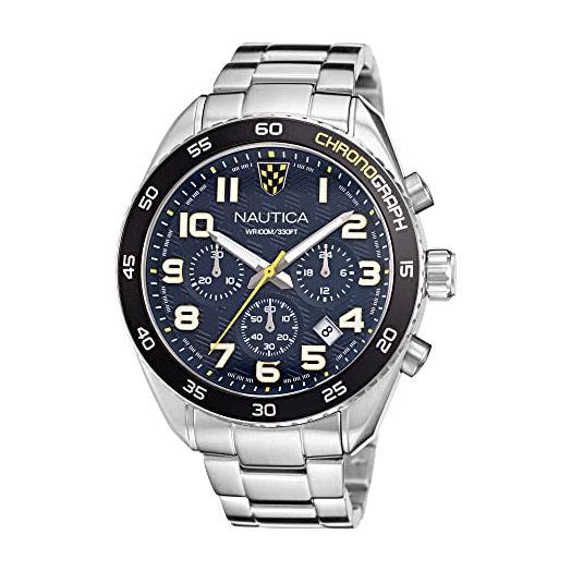 Nautica Men's NAPKBS227 Key Biscane Grey/Blue/SST Bracelet Watch