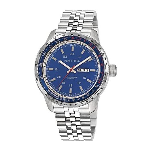 Nautica Men's Quartz Stainless Steel Strap, Silver, 22 Casual Watch (Model: NAPP39S24)