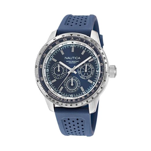 Nautica Men's NAPP39S25 Pier 39 Grey/Blue & Grey/Blue Silicone Strap Watch