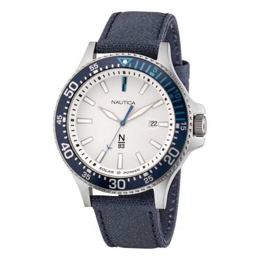 Nautica N83 Men's N83 Cocoa Beach Blue Recycled Cotton Canvas Strap Watch (Model: NAPCBF203)