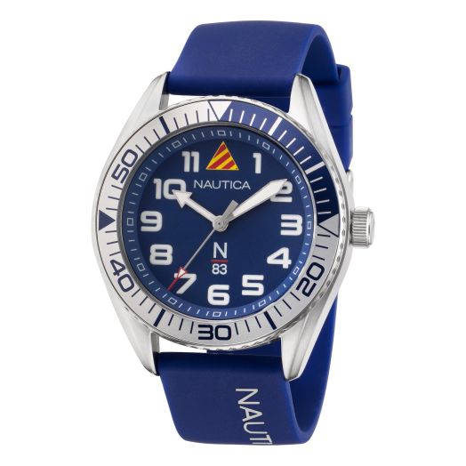 Nautica N83 Men's N83 Finn World Blue Silicone Strap Watch (Model: NAPFWF201)