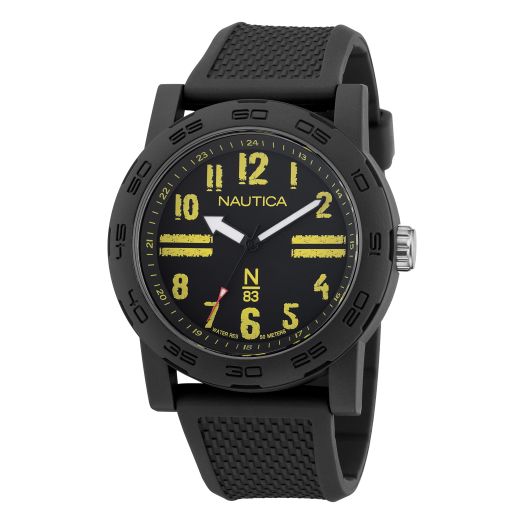 Nautica N83 Men's NAPATS303 Ayia Triada Black Wheat PU Fiber Strap Watch