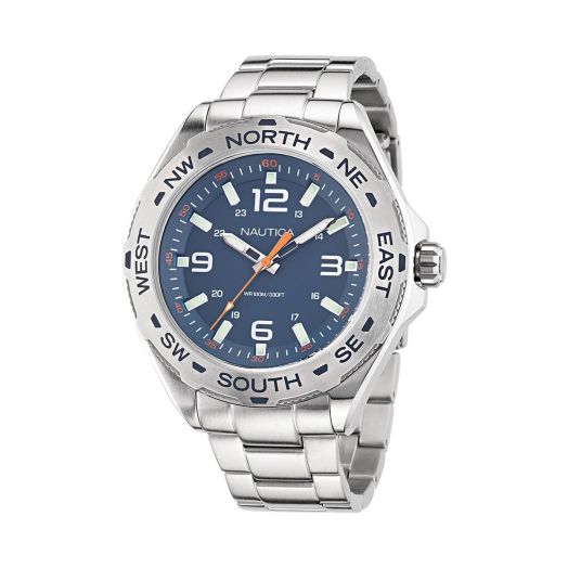 Nautica Men's NAPCWS302 Clearwater Beach Recycled (85%) Stainless Steel Bracelet Watch