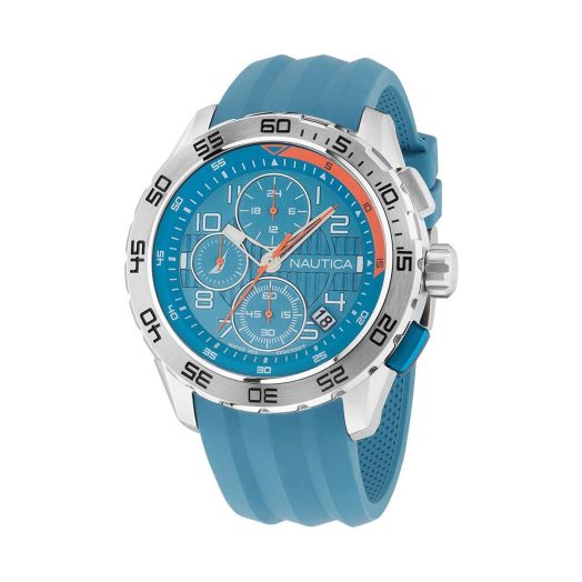 Nautica Men's NAPNSS303 NST 101 Light Blue Silicone Strap Watch