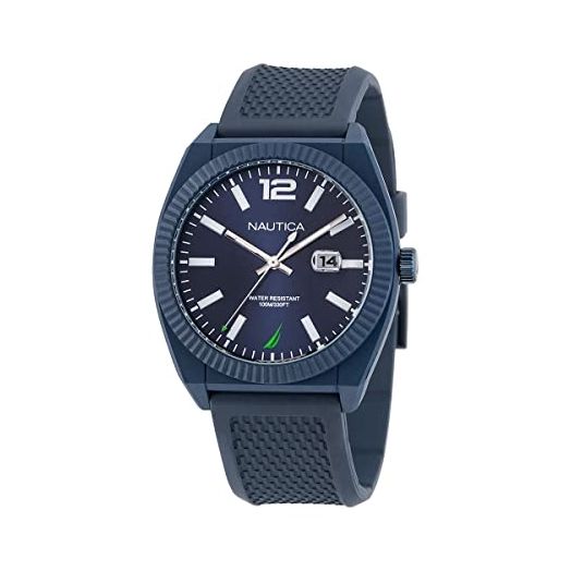 Nautica Men's NAPPBS301 Pacific Beach Blue Wheat PU Fiber Strap Watch