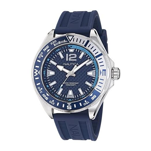 Nautica Men's NAPCWF305 Clearwater Beach Blue Silicone Strap Watch