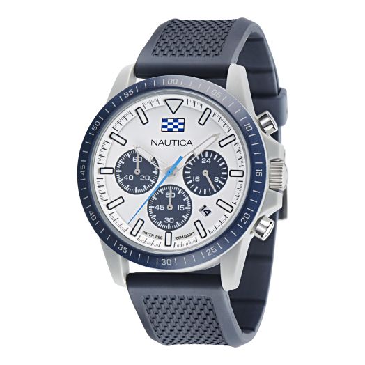 Nautica Men's NAPNOF3S1 One Blue Wheat PU Fiber Strap Watch