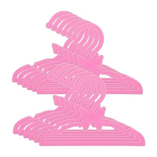 Doll Clothes Hangers for American 18" Girl Dolls - Set of 12 Pink Butterfly Hangers