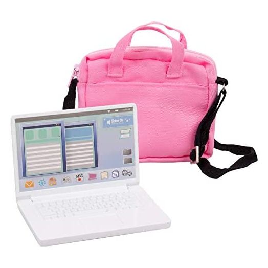 Metal Computer Laptop with Carrying Bag for American and other 18 in Girl Dolls - Durable Metal Construction