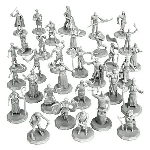 Monster Protectors Townsfolk Mini Fantasy Figures NPC, 32 Unique Miniatures