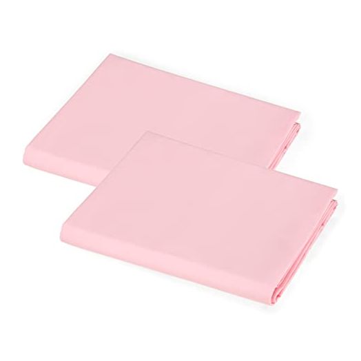 American Baby Company 2-Pack 100% Cotton Percale Fitted with Elastic Corners Day Care Mat Sheet, Pink, 24" x 48" x 4", Soft Breathable, for Girls