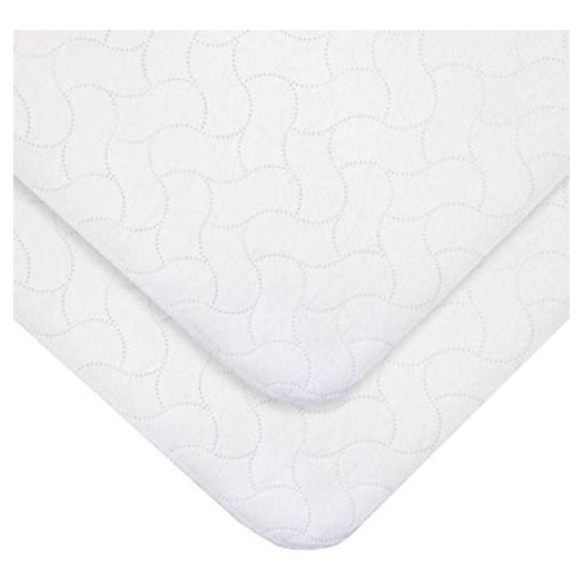 American Baby Company Waterproof Reusable Embossed Quilt-Like Flat Crib Protective Mattress Pad Cover for Babies, Adults and Pets, White