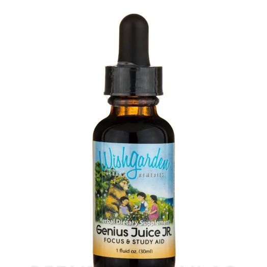 WishGarden Herbal Remedies Genius Juice JR. - Focus & Study Aid (Dropper) - 1 fl. oz (30 ml)