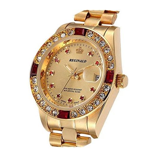 Luxury Dress Rhinestone Stainless Steel Waterproof Quartz Calendar Women Or Men Luminous Casual Watch
