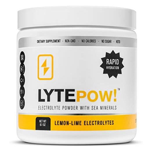 LytePow Electrolytes Powder with Sea Minerals - Lemon-Lime Hydration Supplement - 90 Servings - Non-GMO, No Calories, or Sugar - Delicious Keto Replenishment Drink Mix - Perfect for Exercising
