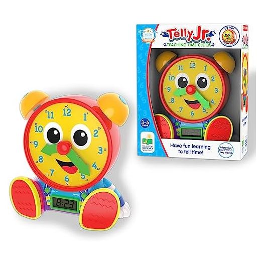 The Learning Journey - Telly Jr. Teaching Time Clock - Primary Color - Telling Time Teaching Clock - Toddler Toys & Gifts for Boys & Girls Ages 3 Years and Up - Award Winning Toys