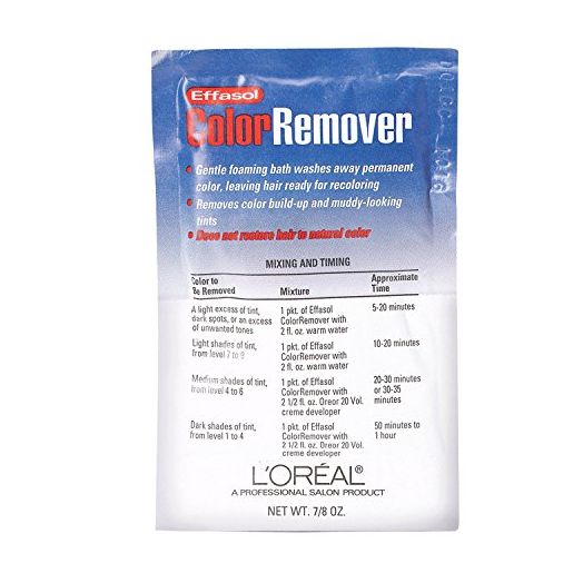 L'Oreal Effasol Color Remover, Leaves Hair Ready for Recoloring, 1 Packet