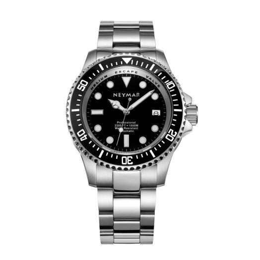 NEYMAR 44mm Men's 1000m Diver Japanese Automatic Sport Stainless Steel Watch