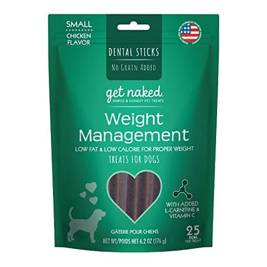 Get Naked Grain Free 1 Pouch 6.2 Oz Weight Management Dental Chew Sticks, Small