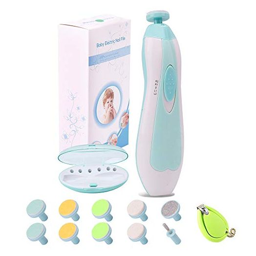 Baby Nail File Baby Nail Clipper for Infant Toddler Kids or Adults Baby Nail File Electric with LED Light,Toes Fingernails Care Polish.AA Battery Operated.
