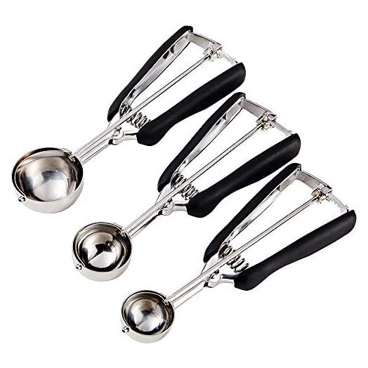 Cookie Scoop Set, Include 1 Tbsp/ 2 Tbsp/ 3Tbsp, 3 PCS Cookie Scoops for Baking, Made of 18/8 Stainless Steel