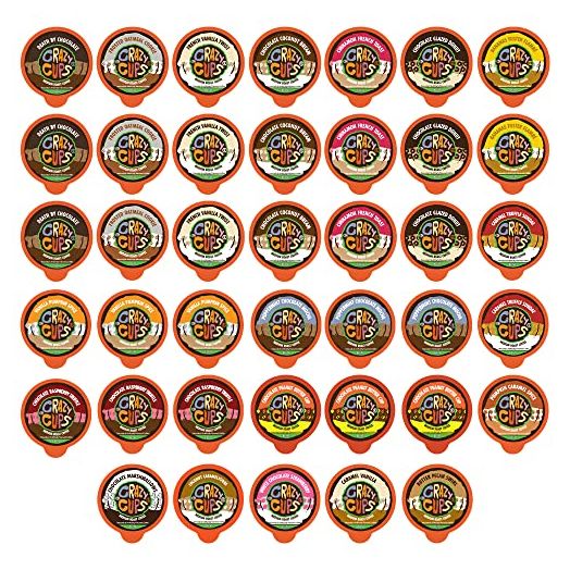 Crazy Cups Flavored Decaf Coffee, for the Keurig K Cups Coffee 2.0 Brewers, Sampler, 40 Count (Variety Pack)