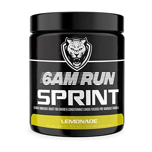 6AM RUN Sprint - Pre Workout Powder for Instant Energy Boost for Cardio and Focus - No Jitters, High Energy Conditioning Formula - All Natural, Keto, Vegan (Lemonade, Full Bottle)