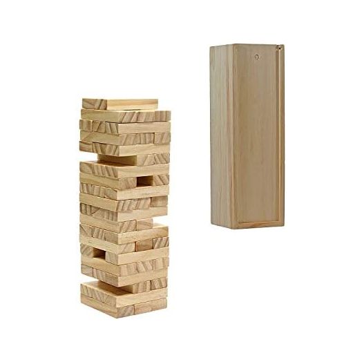 WE Games Wood Block Party Game, 12 in. Wooden Box and Die