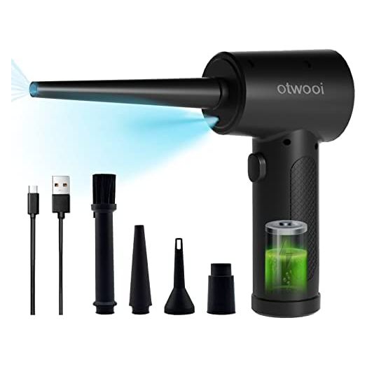Cordless Air Duster, Electric Air Duster, 3 Gear Speed 51000RPM, Compressed Air Duster with 5 Nozzles&Led Light 6000mAh Rechargeable Battery Noise =90DB, Air Duster Computer Keyboard Cleaning.