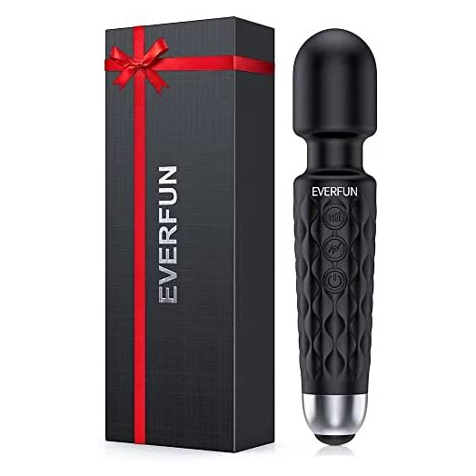Rechargeable Personal Massager - Quiet & Waterproof - New Upgrade 20 Patterns & 8 Speeds - Men & Women - Perfect for Tension Relief, Muscle, Back, Soreness, Recovery (Black)