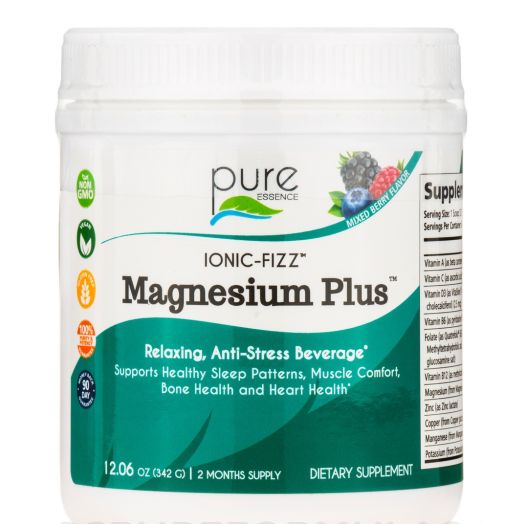 Pure Essence Ionic-Fizz Magnesium Plus, Mixed Berry Flavor - 12.06 oz (342 Grams)