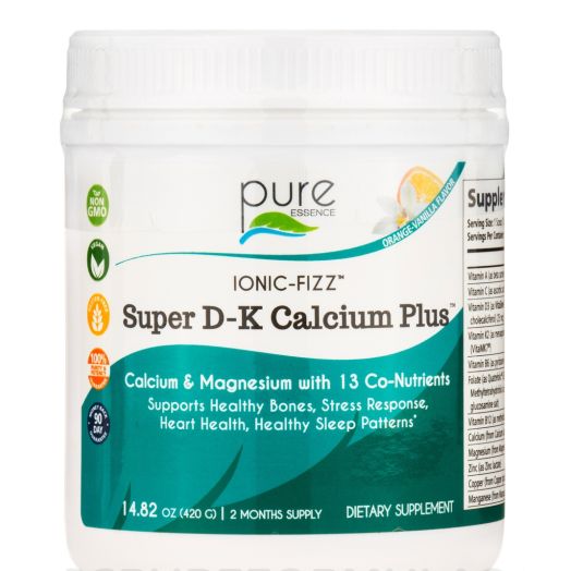 Pure Essence Ionic-Fizz Super D-K Calcium Plus, Orange-Vanilla Flavor - 14.82 oz (420 Grams)