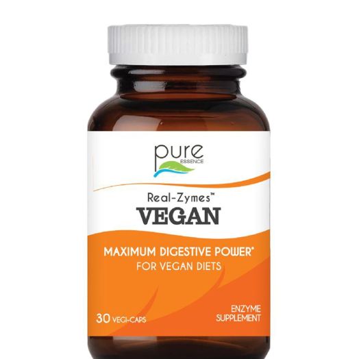 Pure Essence Real-Zymes Vegan Digestive Enzymes - 30 Vegi-Caps