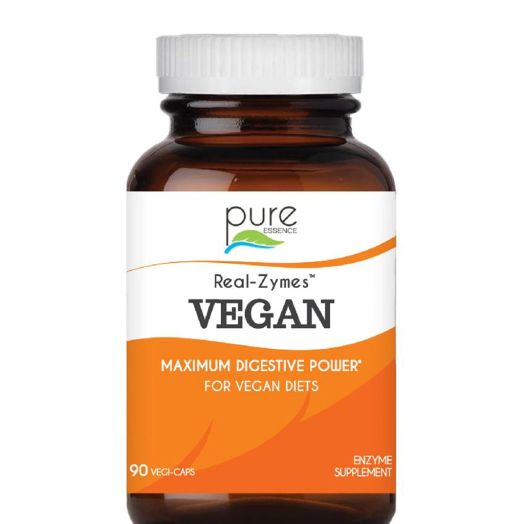 Pure Essence Real-Zymes Vegan Digestive Enzymes - 90 Vegi-Caps