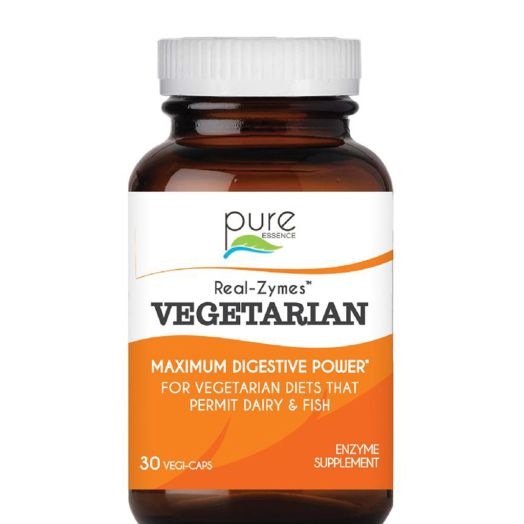 Pure Essence Real-Zymes Vegetarian Digestive Enzymes - 30 Vegi-Caps