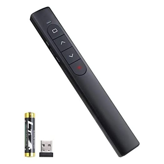 Wireless Presenter Remote, Presentation Clicker with Hyperlink & Volume Remote Control PowerPoint Office Presentation Clicker for Keynote/PPT/Mac/PC/Laptop(Battery Included)