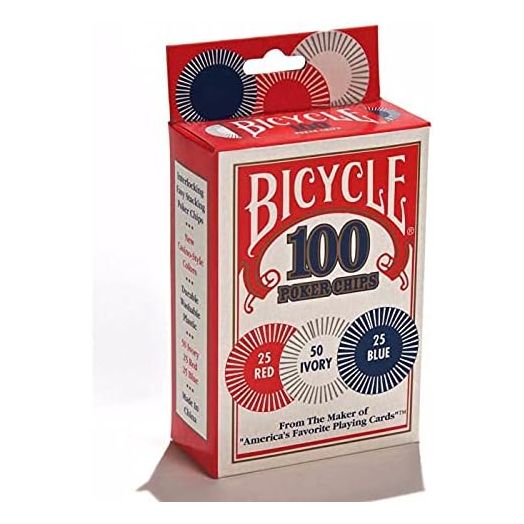 Bicycle Poker Chips - 100 count with 3 colors