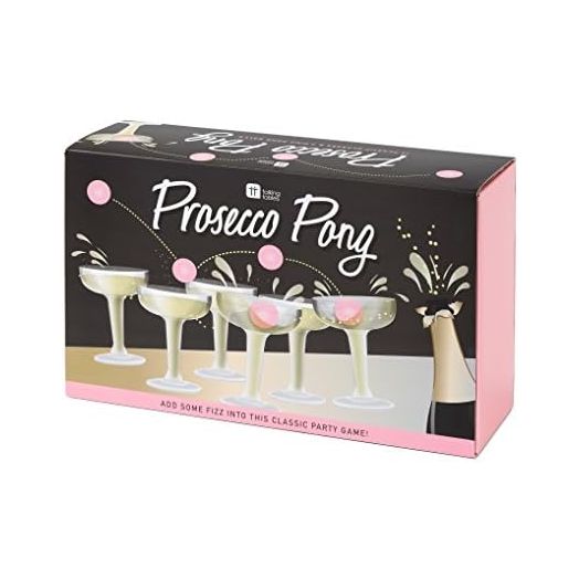 Talking Tables Prosecco Adult Drinking Includes Ping Pong Balls | Games for Bachelorette Party, Girls Night, Birthday, Bridal Shower, NYE, Cham, 12 Glasses