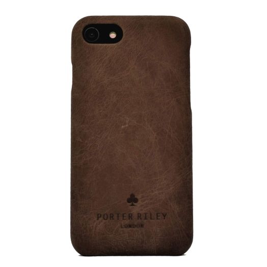 Porter Riley - Leather Case for iPhone SE 2022/20 and iPhone 8 / iPhone 7. Premium Genuine Leather Slimline Back Case (Black)