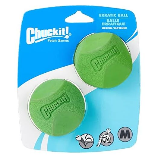 ChuckIt! Erratic Ball Dog Toy, Medium (2 Pack) Indoor and Outdoor Dog Toy