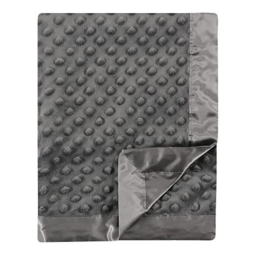 Hudson Baby Unisex Baby Plush Mink Blanket Charcoal, One Size