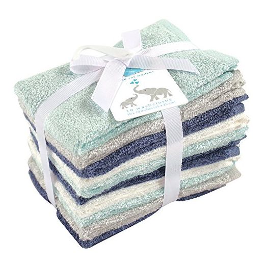 Little Treasure Unisex Baby Rayon from Bamboo Luxurious Washcloths, Denim Mint, One Size