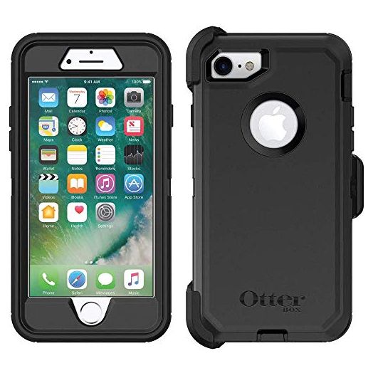 OtterBox DEFENDER SERIES Case for iPhone SE (2nd Gen - 2020) & iPhone 8/7 (NOT PLUS) - Retail Packaging - BLACK