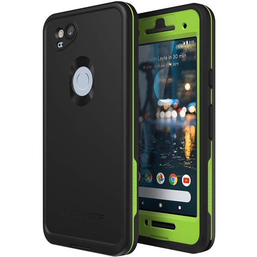 Lifeproof FRE Series Waterproof Case for Google Pixel 2 - Retail Packaging - Night LITE (Black/Lime)