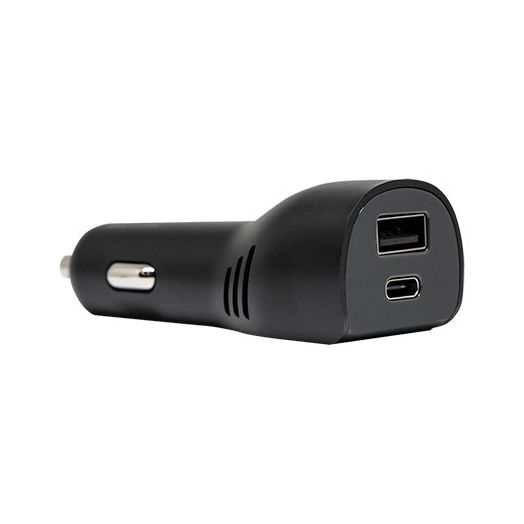 OB Dual Port Car Charger - USB-C + USB-A Ports-Black