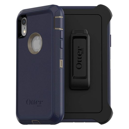OTTERBOX DEFENDER SERIES SCREENLESS EDITION Case for iPhone Xr - Frustration FREe Packaging - DARK LAKE (CHINCHILLA/DRESS BLUES)