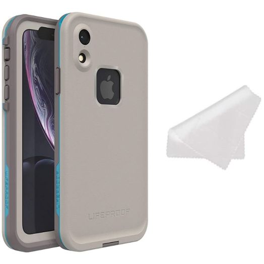 LifeProof FRE Series Waterproof Case for iPhone XR (Only) - with Cleaning Cloth - Non-Retail Packaging - Body Surf (Cement/Gargoyle/Hawaiian Ocean)