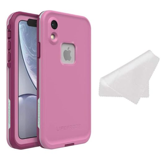LifeProof FRE Series Waterproof Case for iPhone XR (Only) - with Cleaning Cloth - Non-Retail Packaging - Frost Bite (Orchid/Purple Wine/Fair Aqua)