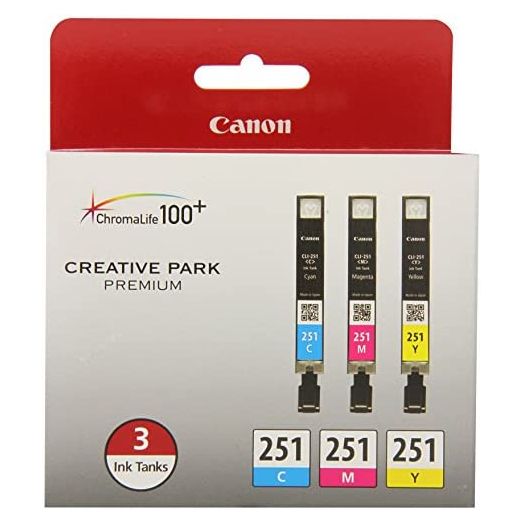 Canon CLI-251 3 Color Multi Pack Compatible to MG6320, iP7220 & MG5420, MX922, MG7120, MG6420, MG5520, iX6820, iP8720, MG7520, MG6620, MG5620