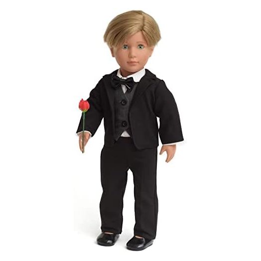 Doll Clothes First Communion Wedding Suit Set Rose Gentleman Outfits Fit American 18 inch Boy Dolls